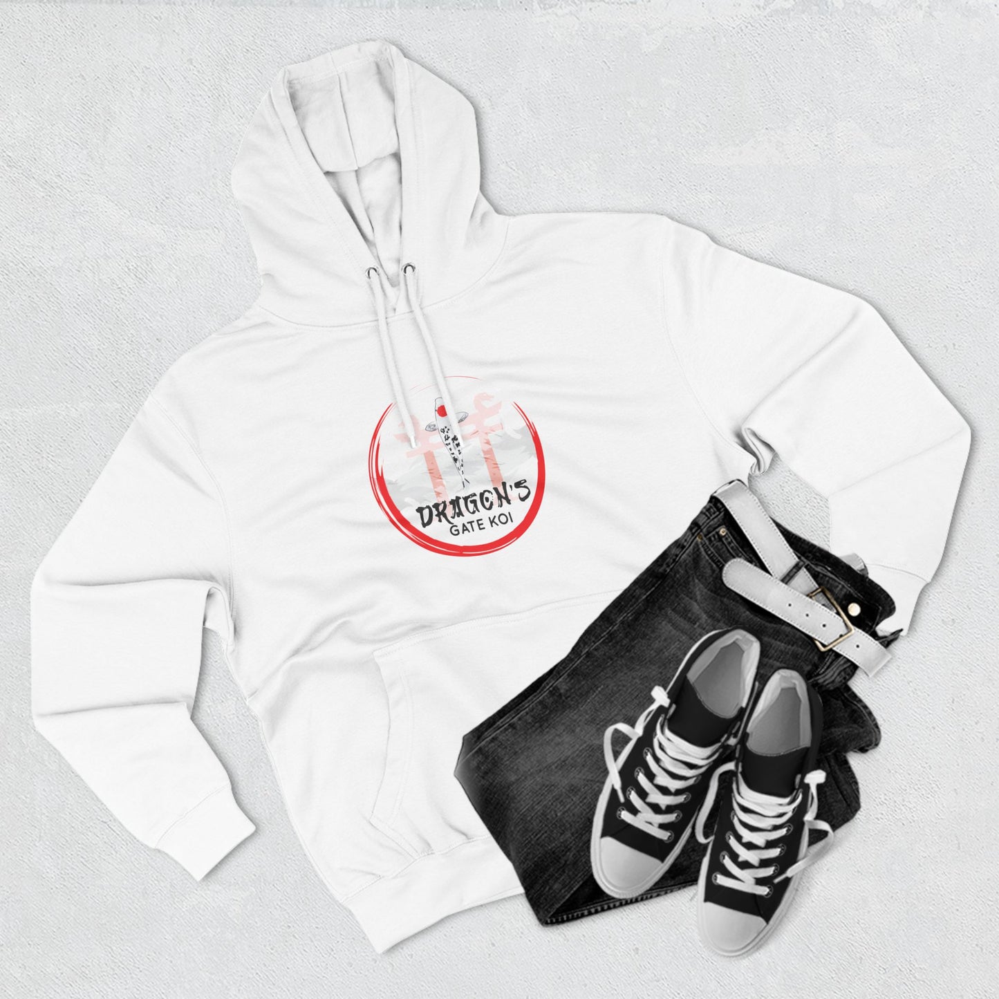 Dragon's Gate Koi Fleece Hoodie - Unisex - Cozy Streetwear