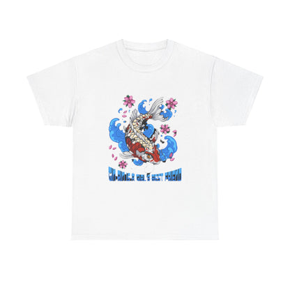 GinRin Is A Girl's Best Friend - Koi Fish Graphic Unisex Heavy Cotton Tee - Artistic Design with Cherry Blossoms